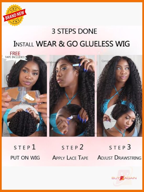 210% Density Deep Wave 7x5 HD Lace Front Wig Human Hair Glueless Drawstring 26 main image 2